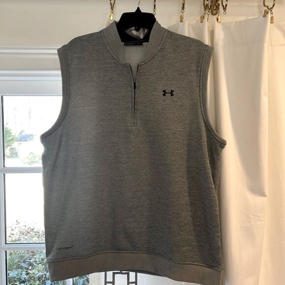 Under Armour Other - Under Armour Vest Mens Extra Large Gray 1/4 Zip Sleeveless Golf Activewear XL